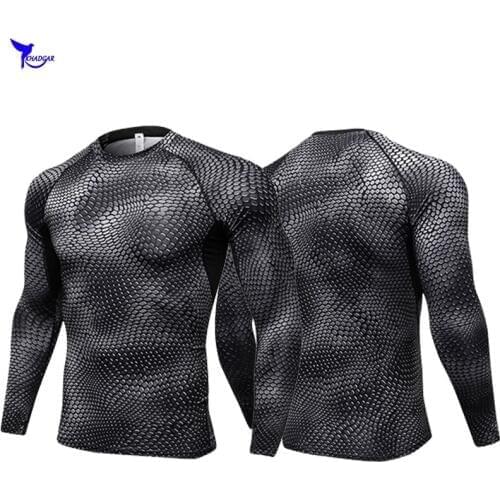 2019 Sport Compression Jogging Shirt Men long Sleeve Running T-shirt GYM Fitness Clothing 3D Print Quick Dry Crossfit Top Tees