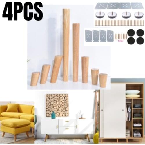 5.8x15CM Round Wooden Material Sofa Chair Bed Cupboard Tea Table TV Cabinet Wooden Furniture Legs Feet Pack of 4