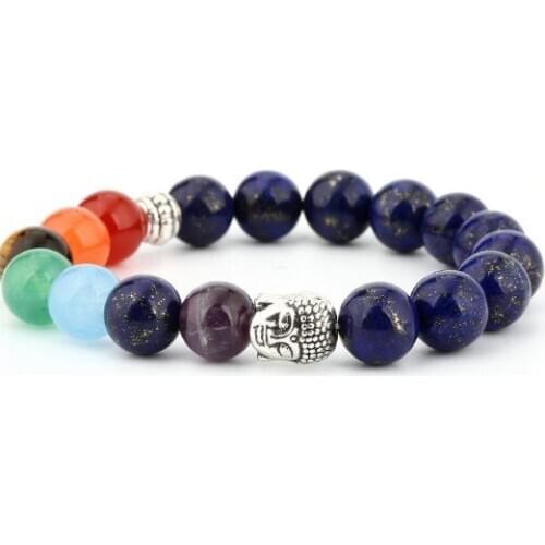 8mm h5r312 adjusted agate Onyx stone bead black volcanic lava Bracelet essential oils diffuser Reiki Buddha head Prayer Yoga