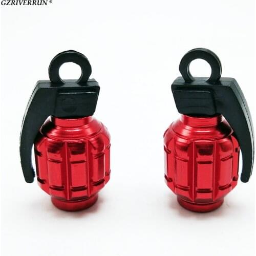 GZRIVERRUN 2pcs Red Car Truck Motorcycle Bicycle Tire Wheel Aluminum Valve Stem Cap For Kawasaki Yamaha Triumph Can