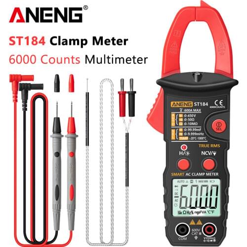 ANENG ST184 Digital Multimeter Clamp Meter True RMS 6000 Counts Professional Measuring Testers AC/DC Voltage AC Current Ohm