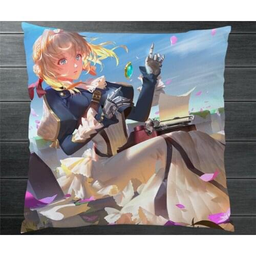 Anime Violet Evergarden Two Side 40x40cm Pillowcases Pillow Cushion Case Cover Violet Evergarden Cosplay Collection Gift P21
