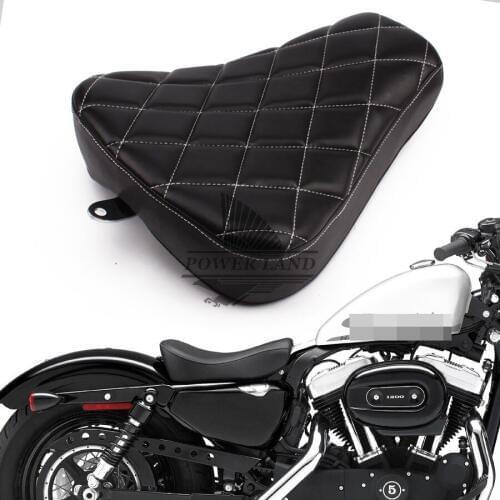 Free Shipping Motorcycle Black Driver Front Cushion Grid Shape Seat Sofa Tour Seat Bench for Harley Sportster 883 1200 2010-15