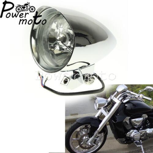 Cafe Racer Bullet Headlight H4 12V 60/55W HI/LO Beam Running Lamp For Honda Shadow VTX Kawasaki VN Suzuki M109R Chopper