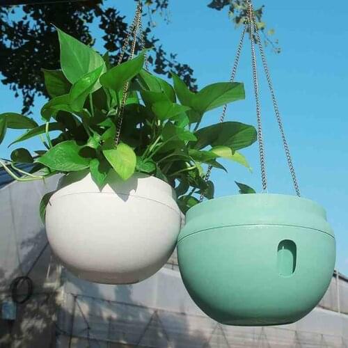 Multicolor Modern Style Automatic Watering Flower Pot Indoor And Outdoor Hanging Automatic Suction Wateri Flower Pot With Hook