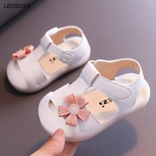 Girls' Velcro Sandals Childrens 2021 New Baby Princess Soft Bottom Comfortable Summer Childrens Half Baotou Baby Girl Shoes