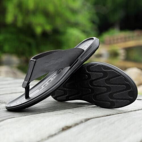 Leather house couple casual indoor shoes flip designer mens soft men Flip sandalsslippers man rubber mens cork Mens for flops