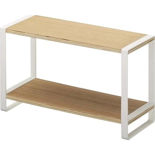 Kitchen Spice Rack Two-Layer Solid Wood Shelf Household Countertop Sauce Bottle Seasoning Rack Storage Wooden Rack