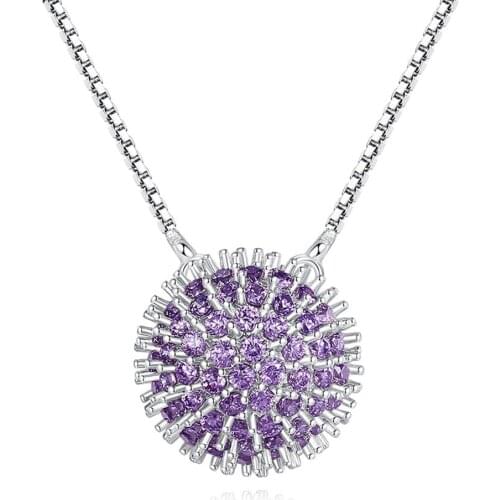 Trendy Colorful Pendant Necklaces Box Chain for Women Dating Party High Quality Cubic Zirconia Fashion Jewelry Bijoux