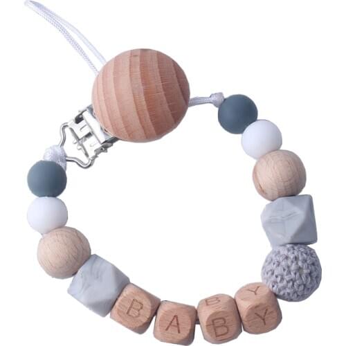 Not Support Personalized Handmade Silicone Pacifier Chains Safe Teething Holder Chain Baby Teether Eco-friendly Pacifier Clips