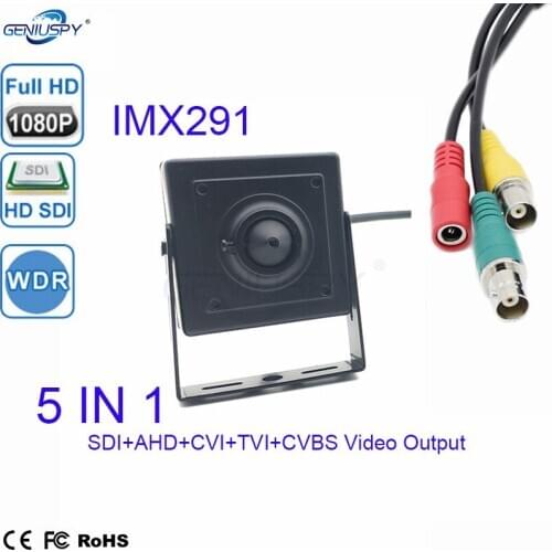 Cheap 1080P Low Lux WDR IMX291CMOS Sensor SDI+AHD+TVI+CVI+CVBS 5 IN 1 HD SDI Cctv Mini SDI Camera For Bank&Industry Equipment