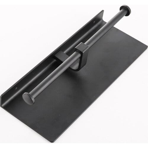 2021 New Wall Mounted Toilet Roll Holders with Double Rolls Bathroom Storage Shelf Black