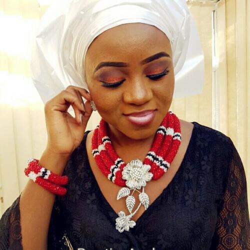 New Mix Color Flower Brooch Exclusive Red African Wedding Beads Jewelry Set Women Statement Necklace Set New Free ShippingABH225