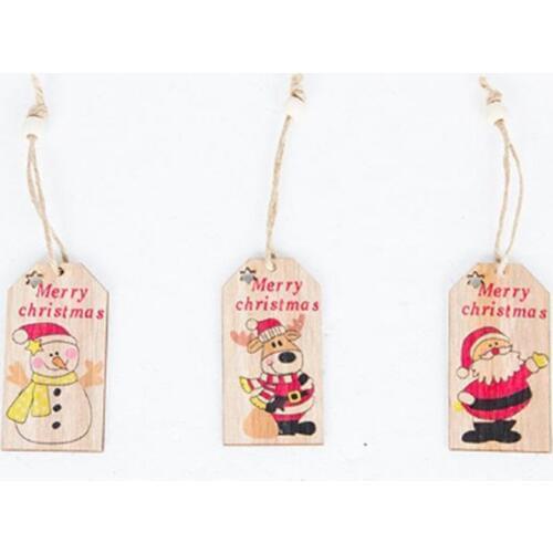 New Christmas Wooden Pendant Ornaments DIY Wood Crafts For Home Decor Xmas Tree Ornament Christmas Party Decorations Kids Gift