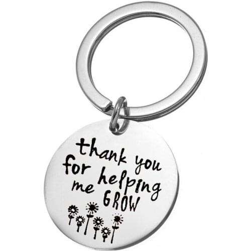 Oeinin Fasion Keychain Thank You For Helping Me Keychain Bags Couple Best Friend Letter Color Key Ring Stainless Pendant Jewelry