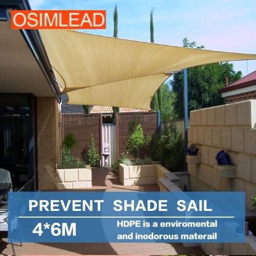 OSIMLEAD 4*6 m sun shade sail RECTANGLE CANOPY COVER - OUTDOOR PATIO AWNING - 13' *20