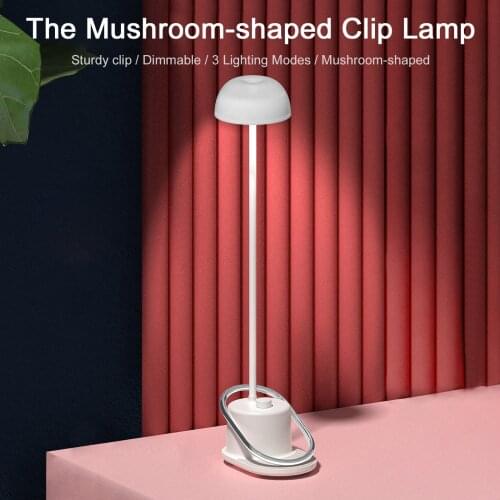 Rechargeable Table Lamp with Clip LED Desk Lamp USB Night Light Flexible Gooseneck Dimming Led Light 3 Modes for Reading Bedroom