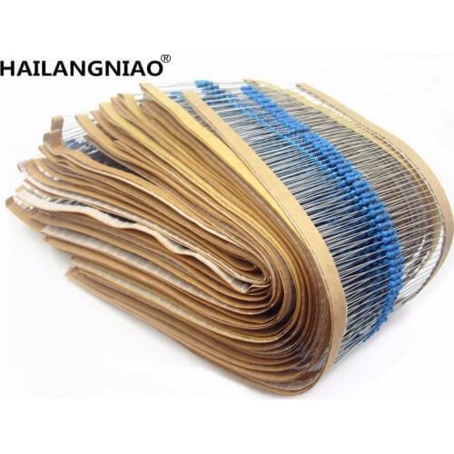 21 value 2100pcs 1/4W resistor package 1% 21 kinds of commonly resistance resistor kit