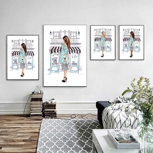 Mom To Be Greeting Card Fashion illustration Wall Art Minimalist Print Painting Poster Woman Picture Modern Living Room Decor