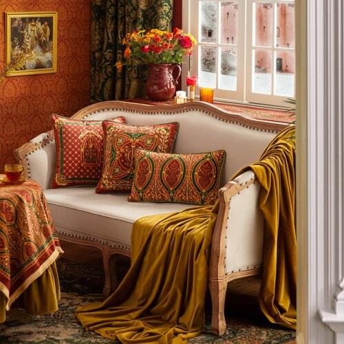 Luxury Europe Velvet Cushion Cover Vintage Decorative Throw Pillow Covers Baroque Design 20x20 Inch Soft 2020 New