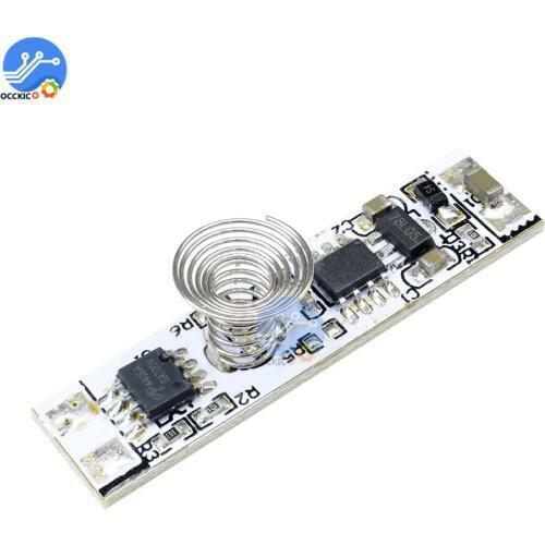 Touch Switch Capacitive Sensor Module Coil Spring Switch LED Dimmer Control Switch 9-24V 30W 3A for Smart Home LED Light Strip