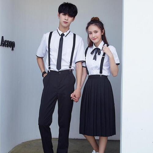 High School Student Class Uniform Summer Korean Version Female Girl Japanese Uniforms Sailor Collage Style Boy Male Suit H2465