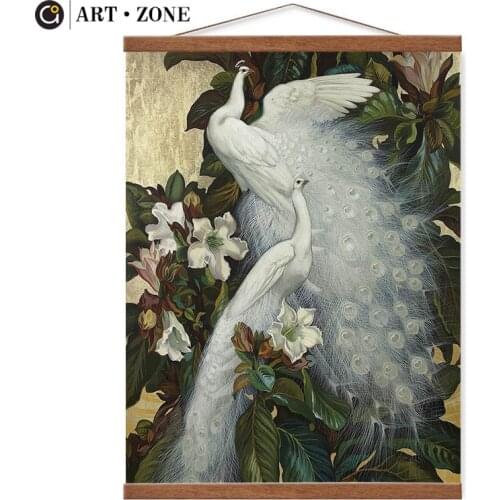 ART ZONE Modern Birds Phoenix Plant Scroll painting prints Wall Art Canvas posters Artwork Home living room bedroom decoration
