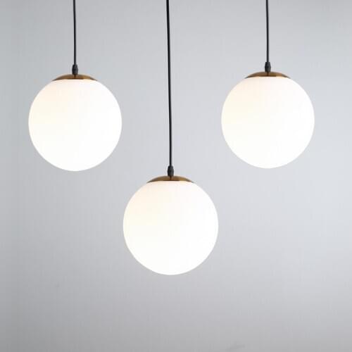 Modern Led Metal Pendant Lights Wrought Iron Glass Round Ball Hanging Lamp For Living Roomcafekitchen Nordic Lighting