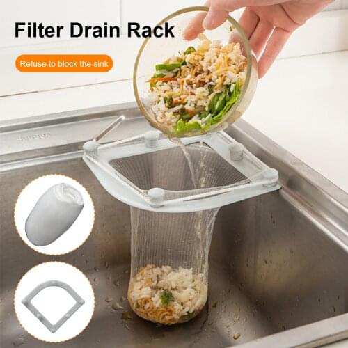 Kitchen Sink Strainers Leftovers Drain Rack with Triangular Basket Storage Holder for Home Kitchen Bathroom Corner Accessories