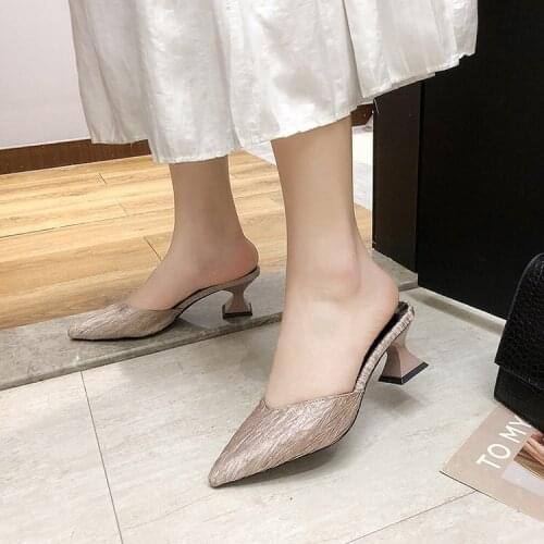 Mules Shoes Women Slippers Black Heels for Women Slides Vrouw Slippers Women Outdoor Casual Summer Sandals Pantufa Feminina