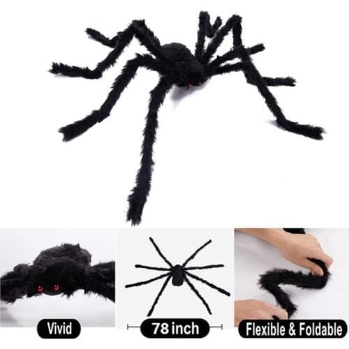 200Cm Black Spider Halloween Decoration Haunted House Prop Indoor Outdoor Giant Decor