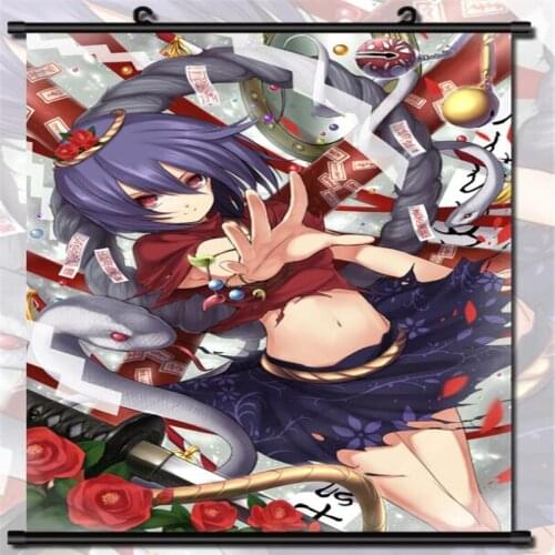 Japanese Anime TouHou Project Mountain of Faith sexy girl Yasaka Kanako Home Decor Wall Scroll Poster Decorative Pictures