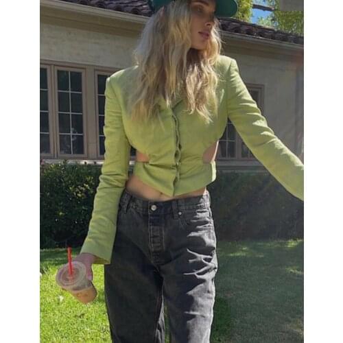 High 2021 Autumn Quality Women Hollow Short Jacket Coat Female Luxury Slim Overcoat 2 Color Ddxgz2v 7.07