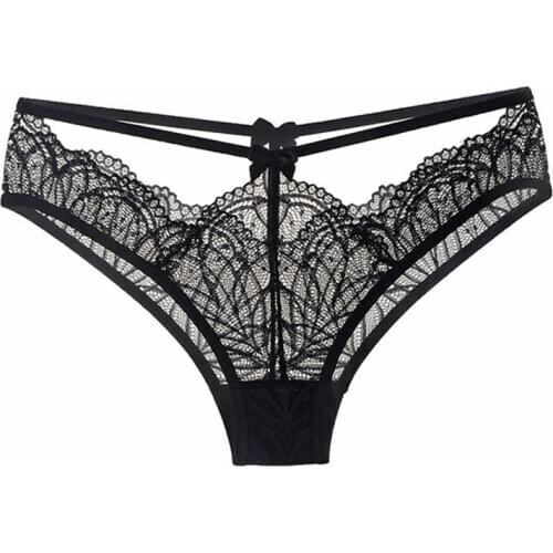 Girl Sexy Panties Women Lace Low-waist Briefs Hollow Out Underwear Ladies Transparent Underpants G String Lingerie