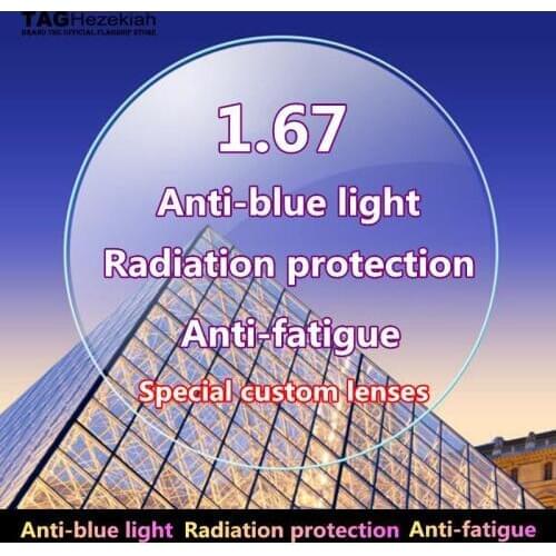 1.74 Ultra-thin aspheric anti-blue radiation anti-fatigue prescription lenses myopia reading glasses computer spectacle lenses