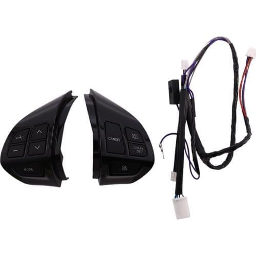 1 Pair Black Left+Right Multifunction Steering Wheel Control Buttons Car Steering Wheel Cruise Cancel Button 8602A008, for Mitsu