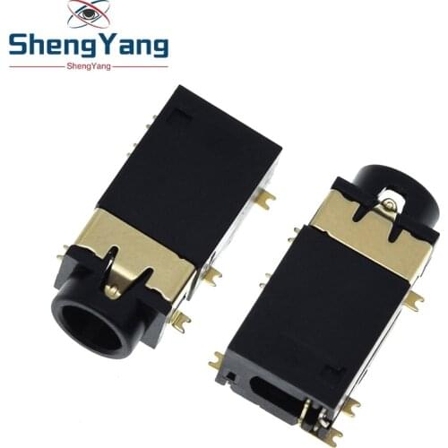 10PCS 3.5 MM headphone socket Audio socket PJ-342 Surface mounted 6 feet Double track gold plated PJ342