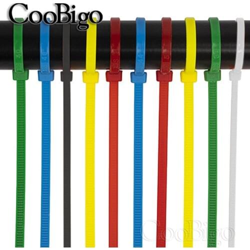 100pcs 3x200mm Nylon Ties Cable Zip Lock Wire Ties Fasten loop Cable Organizer Self-Lock Mix Color