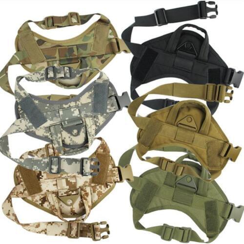 1000D Tactical Dog Vest K9 Hunting Service Dog Harness Pulling Handle Outdoor Military Patrol Load Bearing Dog Modular Vests S L