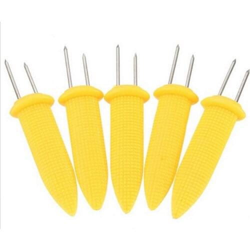 12pcs Corn Forks Heat-resistant Small Steel Barbecue Corn For Picnic Tool Holders Camping BBQ Forks Food H5L8