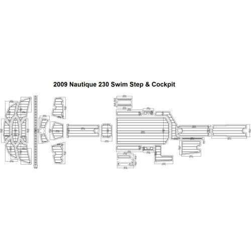 2009 Nautique 230 Swim Step & Cockpit Pad Boat EVA Teak Decking 1/4" 6mm