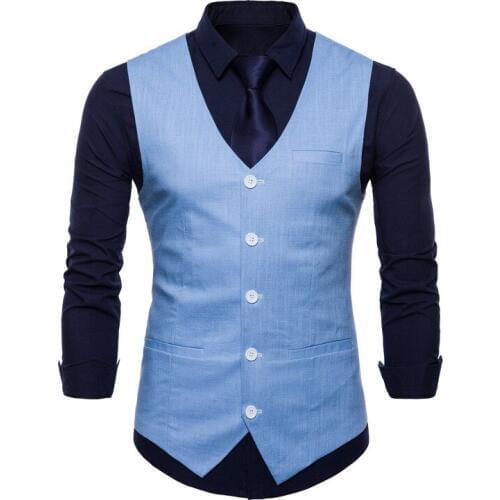 2020 Mens Handsome Slim Fit Single Breasted Suit Vest Brand New Formal Dress Business Wedding Vest Waistcoat Men