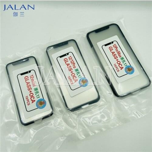 5pcs Front Glass With OCA Glue New LCD Glass Screen For iPhone 12 Pro Pro Max Mini Replacement Refurbish Repair