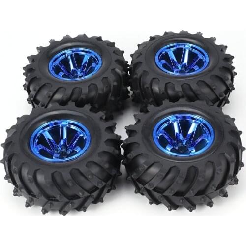 AUSTAR 4*Wheel 1:10 AX-3003/ 4 130mmTire for RC BigFeet AX-3002 RimRubber Tyre 125mm PlasticHub for BigfootMonster Truck HSP HPI