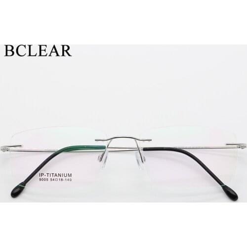 BCLEAR Rimless Prescription Glasses Frame Men Myopia Optical Eyeglasses Frame Male Clear Luxuyr Brand High End Korean Spectacles