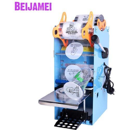 BEIJAMEI milk tea shop soya bean milk sealing machine commercial beverage milk tea sealer machine manual juicer sealing machine