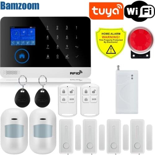 Tuya Smart WiFi 2G GSM Home Security Alarm System 433MHz Wireless Burglar Alarm Kit Android Ios System APP Remote Control