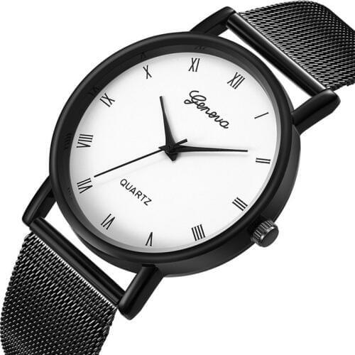 2020 New Men Women Watches Fashion Casual Unisex Analog Quartz Watch Roman numeral Clock Stainless Steel Strap Simple Wristwatch