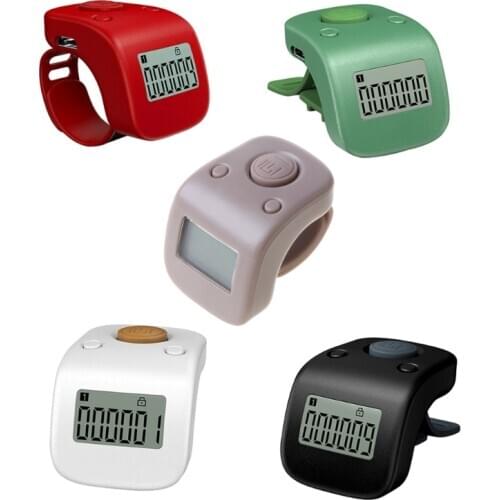Digital Rechargeable 6 Digit Counter Buddha beads Prayer Clicker 6 Channel LCD Finger Ring Hand Tally Counter