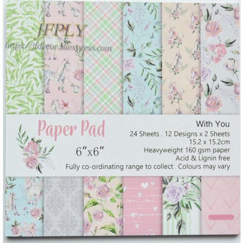 Flower Park Series Scrapbooking Paper Pack Craft Paper Art Card Card Making 6 Inches 24Sheets /pack
